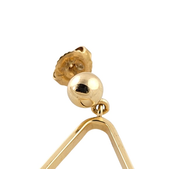 Vintage 14K Yellow Gold Triangle Dangle Earrings #13203 - Picture 3 of 6